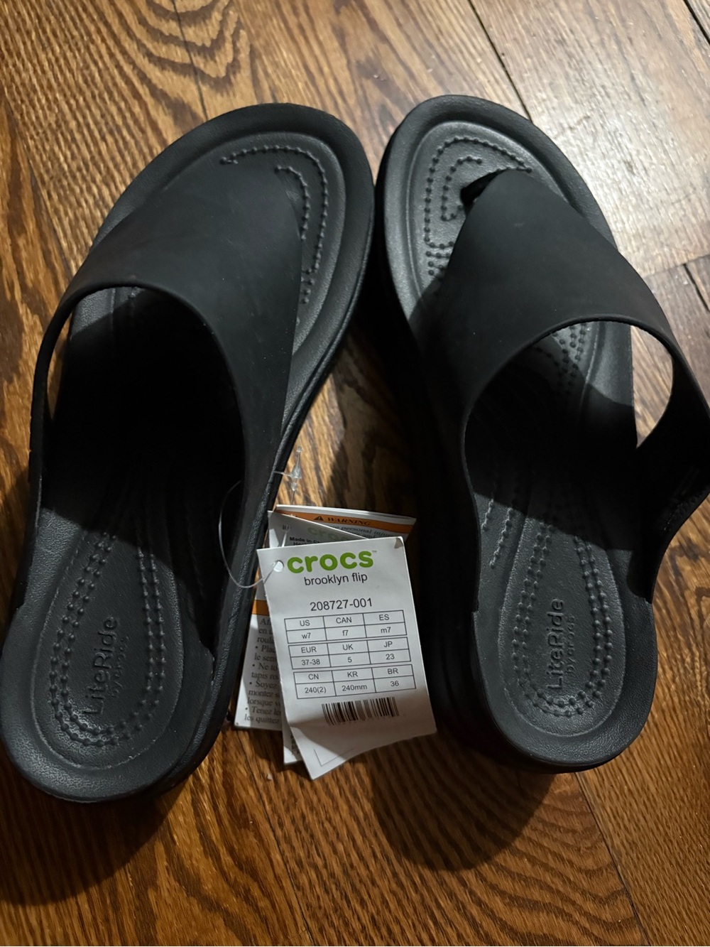 CROCS Brooklyn Flip Slide Sandals in Black